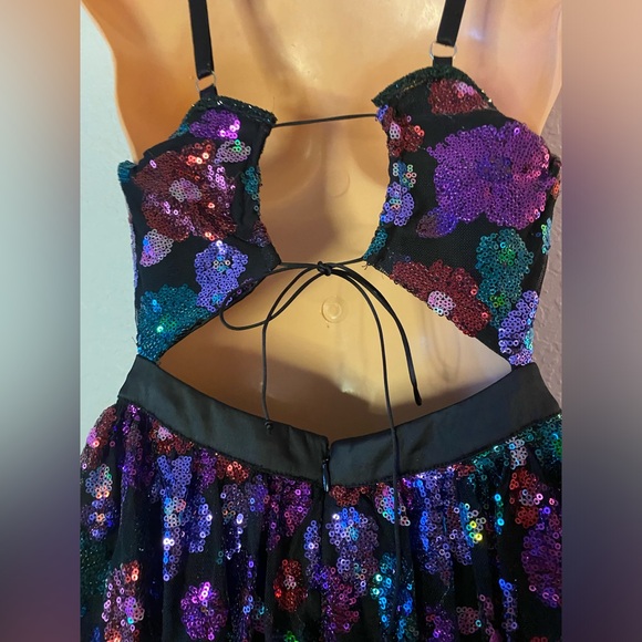 🌟For Love and Lemons Ariana Party Dress🌟Mini Sequins Ice Skater XS - Picture 12 of 14